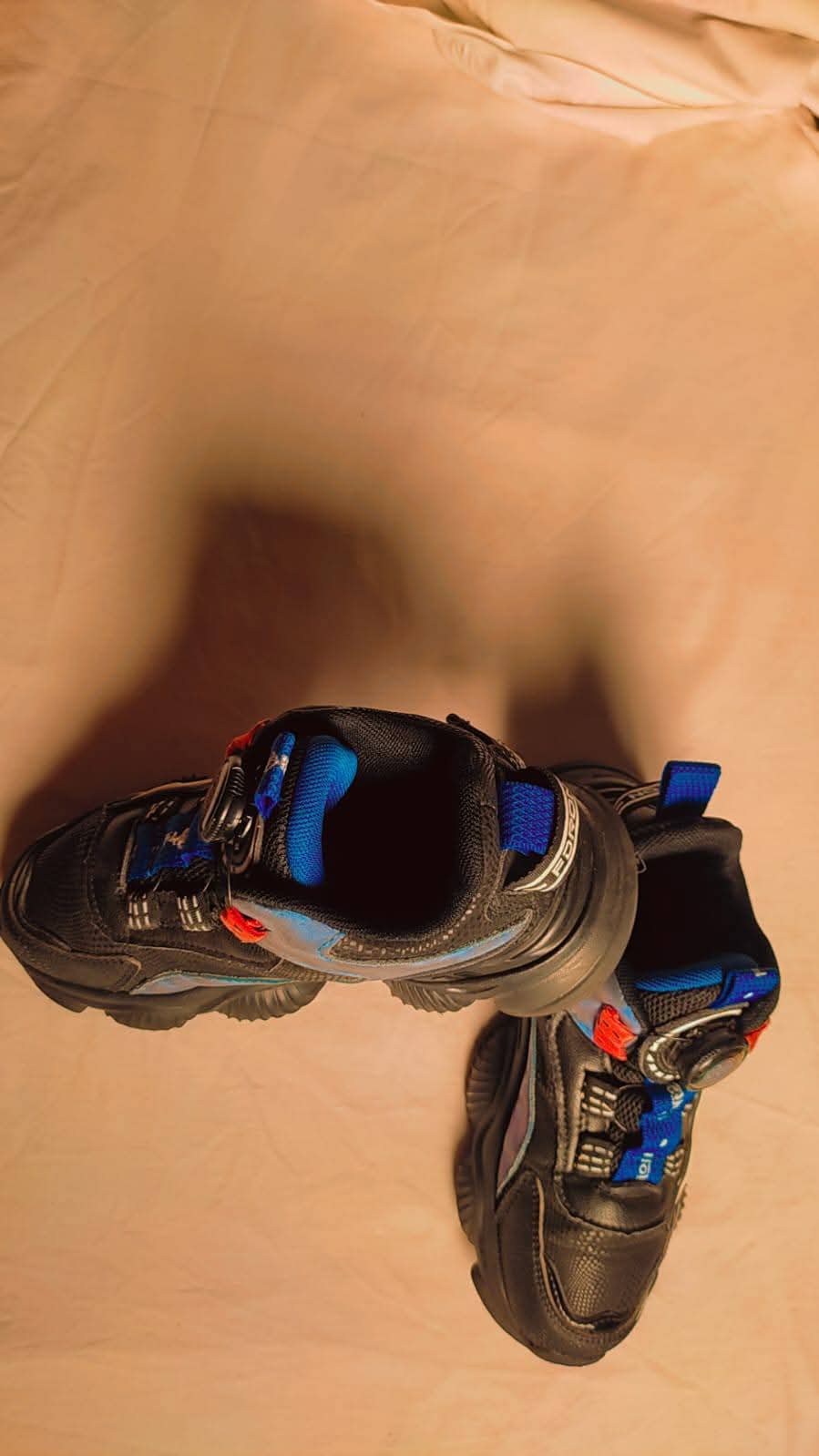 Dad Sneakers Vibes: Black & Blue Chunky Trainers 🚀"