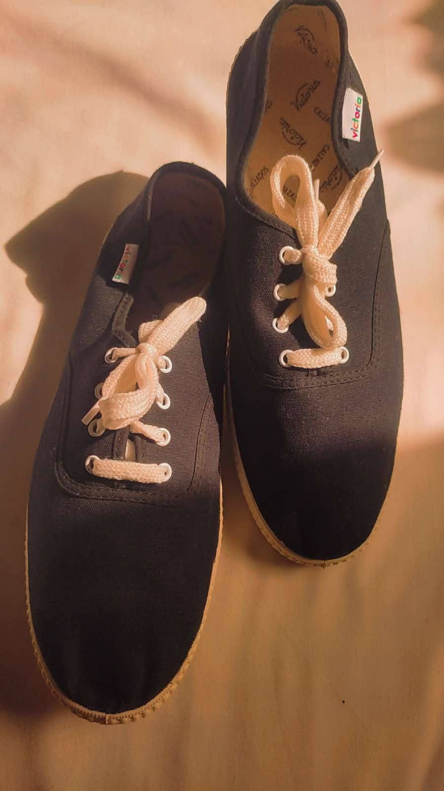 Black Victoria Canvas Kicks | Tannery Lace-Ups