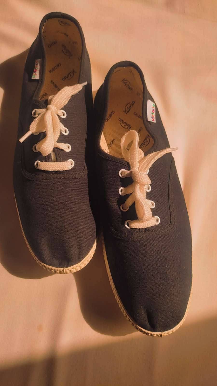 Black Victoria Canvas Kicks | Tannery Lace-Ups